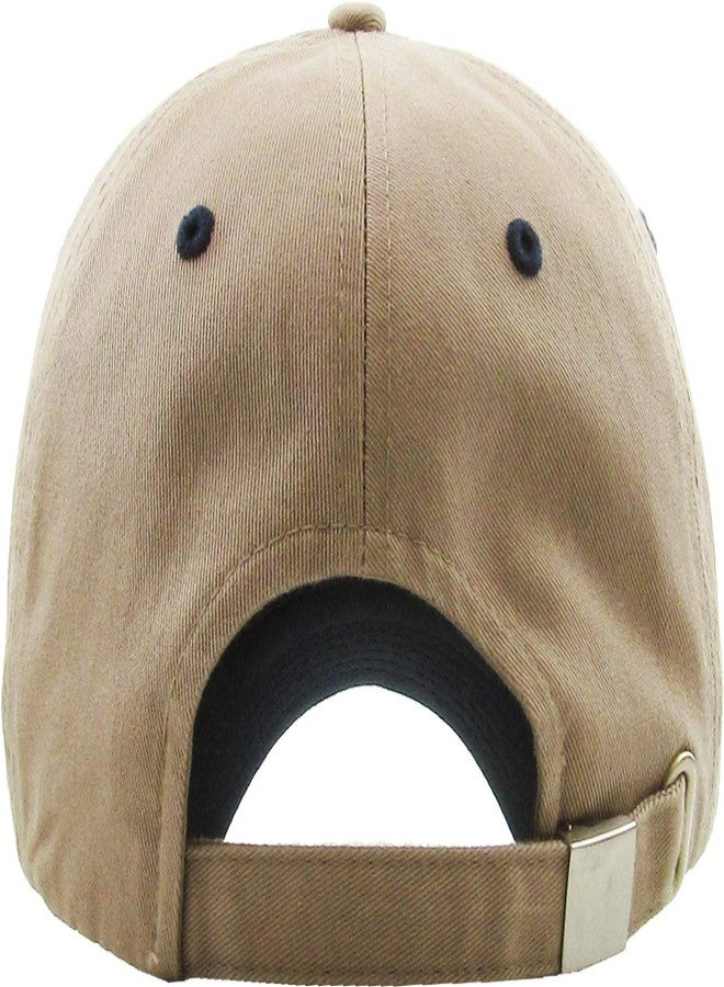 KBETHOS Alphabet AZ Letter Khaki Baseball Cap Dad Hat Polo Cap Adjustable Unisex Cotton One Size - Image 4